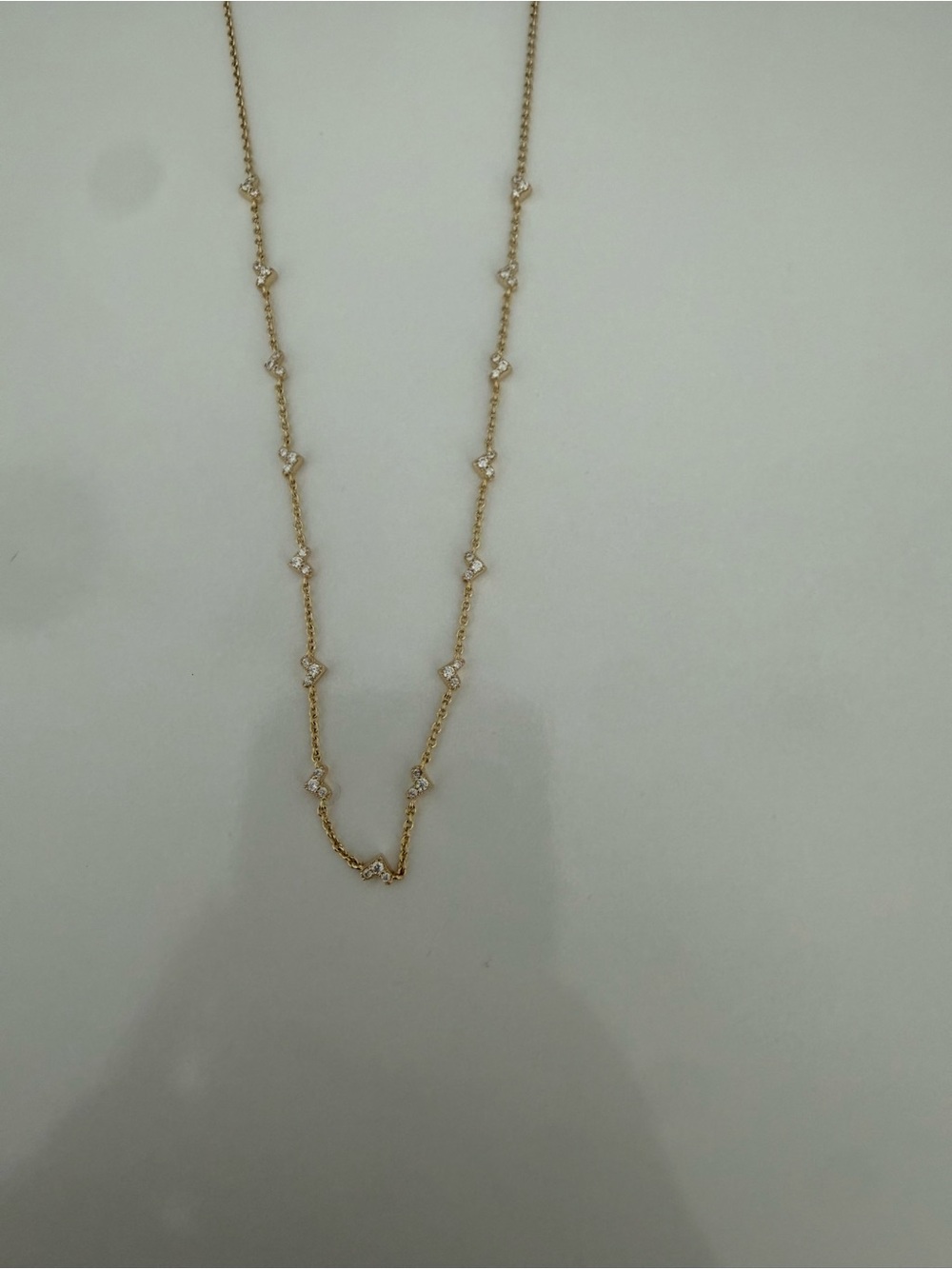 Kendra Scott Gold Chain Necklace with Clear Crystal Stations